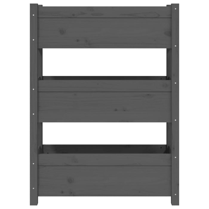 Fioriera-Vaso da Esterno-Contenitore per Piante Grigia 77x25x104,5 cm in Legno Massello di Pino