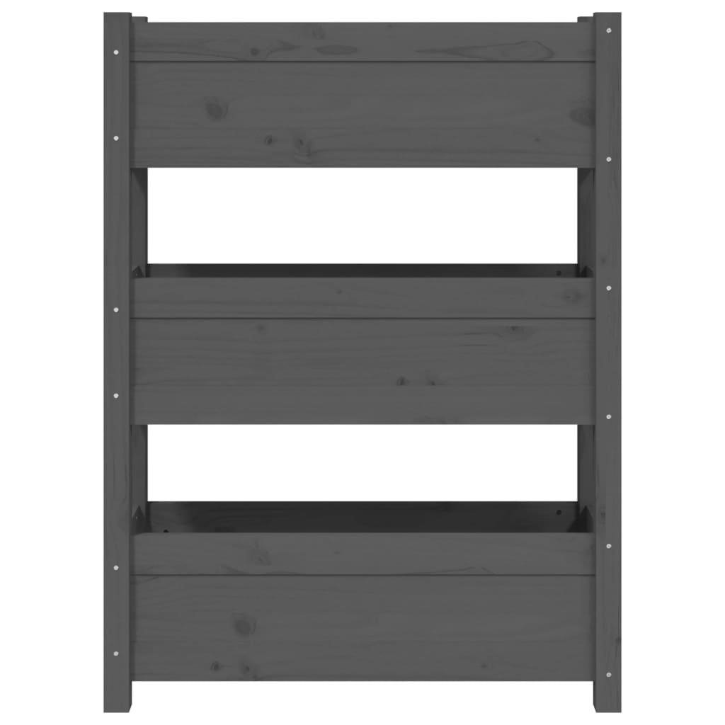 Vassoio per fioriera aiuola rialzata piante fiori terrazza giardino 77 x 25 x 104,5 cm legno massello di pino grigio 02_0037846