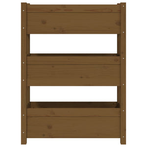 Fioriera Marrone Ambra 77x25x104,5 cm in Legno Massello di Pino 823937