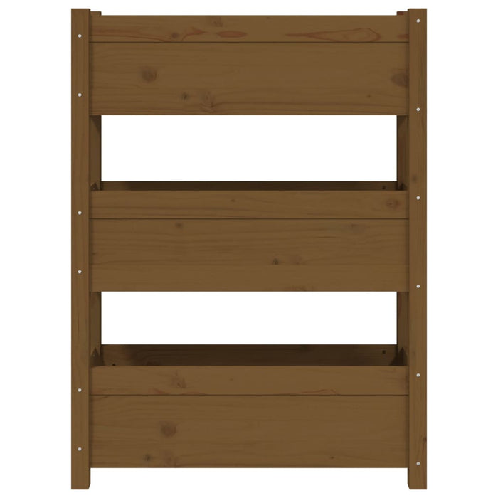 Fioriera Marrone Ambra 77x25x104,5 cm in Legno Massello di Pino 823937