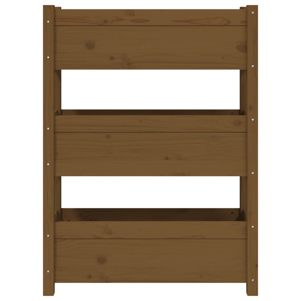 Fioriera-Vaso da Esterno-Contenitore per Piante Marrone Ambra 77x25x104,5 cm in Legno Massello di Pino