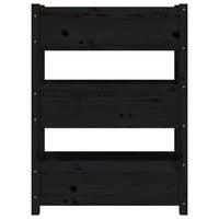 Fioriera Nera 77x25x104,5 cm in Legno Massello di Pino