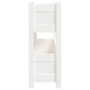 Fioriera-Vaso-Contenitore per Piante Bianca 77x25x66 cm in Legno Massello di Pino