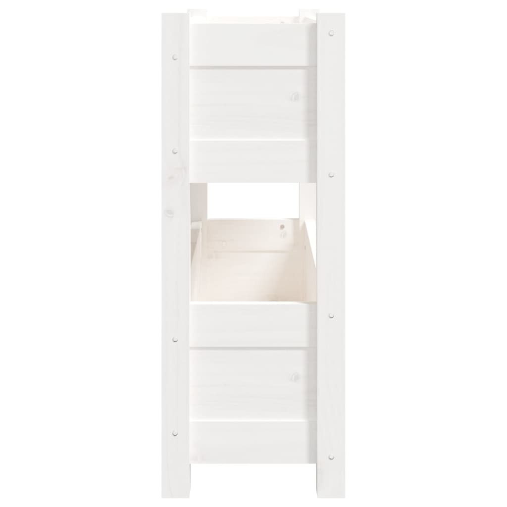 Fioriera Bianca 77x25x66 cm in Legno Massello di Pino 823942