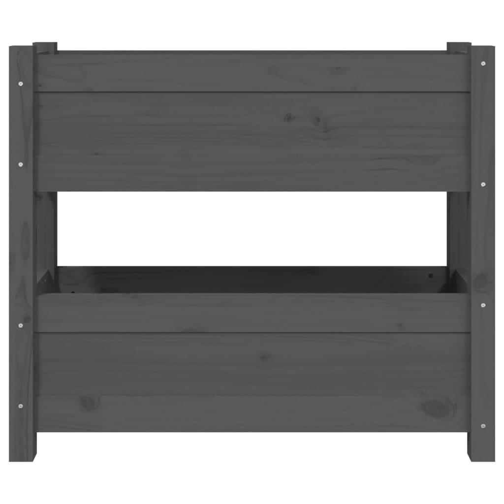 Vassoio per fioriera aiuola rialzata piante fiori terrazza giardino 77 x 25 x 66 cm legno massello di pino grigio 02_0037851