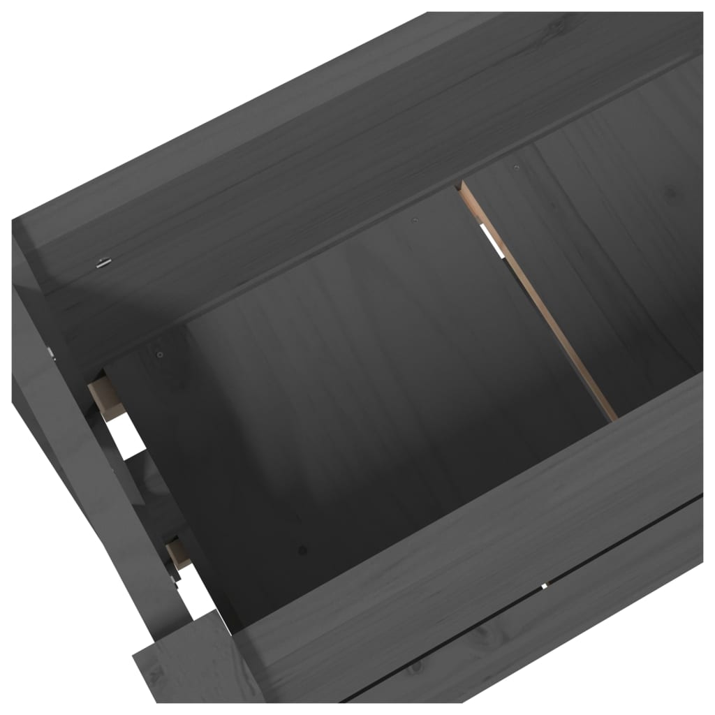 Vassoio per fioriera aiuola rialzata piante fiori terrazza giardino 77 x 25 x 66 cm legno massello di pino grigio 02_0037851