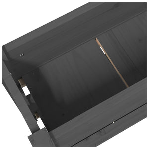 Vassoio per fioriera aiuola rialzata piante fiori terrazza giardino 77 x 25 x 66 cm legno massello di pino grigio 02_0037851