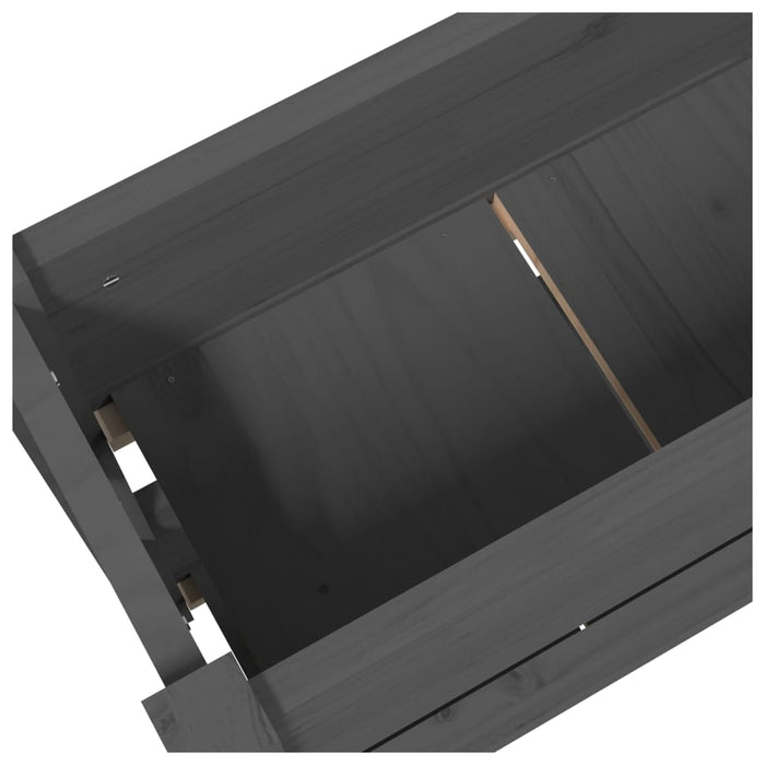 Vassoio per fioriera aiuola rialzata piante fiori terrazza giardino 77 x 25 x 66 cm legno massello di pino grigio 02_0037851