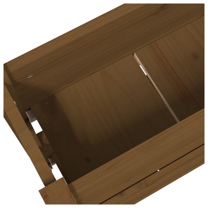 Fioriera Marrone Ambra 77x25x66 cm in Legno Massello di Pino