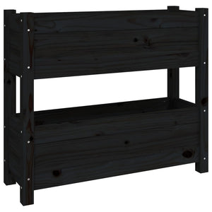 Fioriera Nera 77x25x66 cm in Legno Massello di Pino 823945