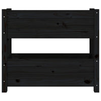 Fioriera Nera 77x25x66 cm in Legno Massello di Pino 823945