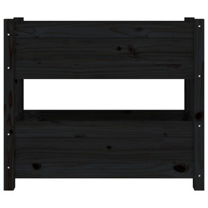 Fioriera Nera 77x25x66 cm in Legno Massello di Pino 823945