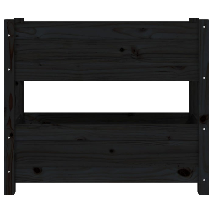 Fioriera Nera 77x25x66 cm in Legno Massello di Pino 823945