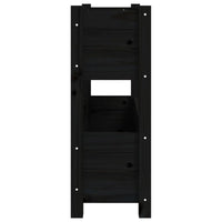 Fioriera Nera 77x25x66 cm in Legno Massello di Pino 823945