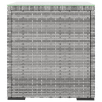 Tavolino Grigio 40x37x40,5 cm Polyrattan e Vetro Temperato