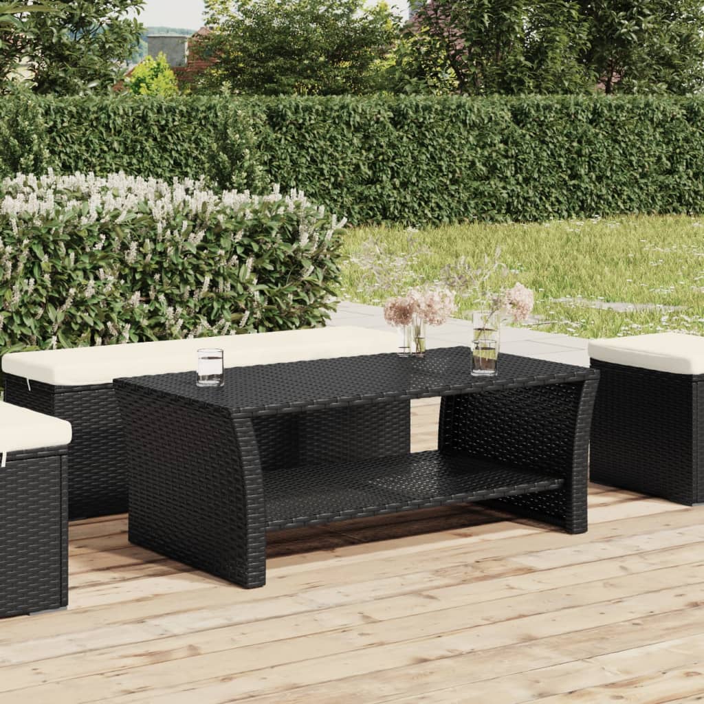 Tavolino Nero 100x50x40 cm in Polyrattan 319390