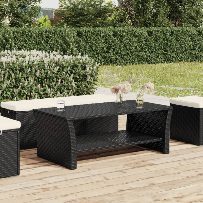 Tavolino Nero 100x50x40 cm in Polyrattancod mxl 106084