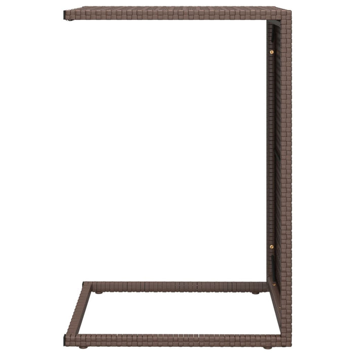 Tavolino a C Marrone 40x35x60 cm in Polyrattan 319407