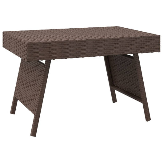 Tavolino Pieghevole-Tavolino da soggiorno Marrone 60x40x38 cm in Polyrattan
