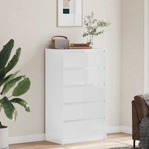 Cassettiera Bianco Lucido 60x36x103 cm in Legno Multistratocod mxl 105647