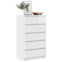 Cassettiera Bianco Lucido 60x36x103 cm in Legno Multistratocod mxl 105647