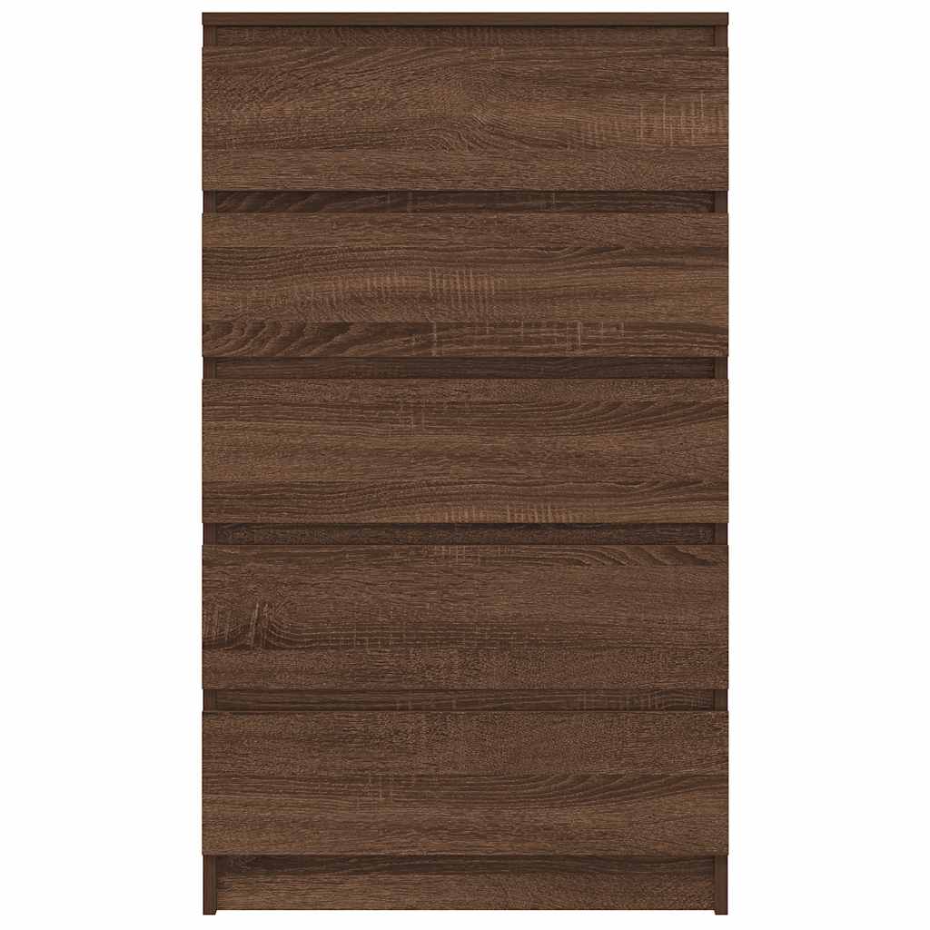 Cassettiera Rovere Marrone 60x36x103 cm in Legno Multistrato 823023