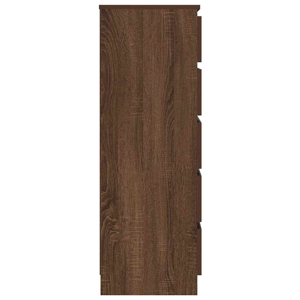 Cassettiera Rovere Marrone 60x36x103 cm in Legno Multistrato 823023