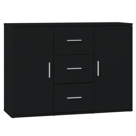 Credenza buffet cassettiera mobile contenitore organizer cucina soggiorno soggiorno 91 x 29,5 x 65 cm pannelli compositi nero 02_0036154