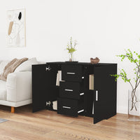 Credenza-Buffet-Armadio da cucina Nera 91x29,5x65 cm in Legno Multistrato
