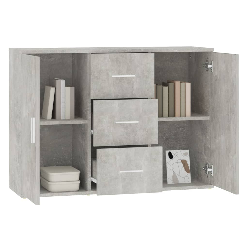 Credenza Grigio Cemento 91x29,5x65 cm in Legno Multistrato 823346
