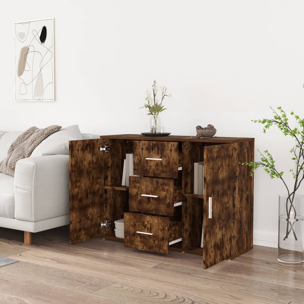 Credenza-Buffet-Armadio da cucina Rovere Fumo 91x29,5x65 cm in Legno Multistrato