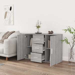 Credenza Grigio Sonoma 91x29,5x65 cm in Legno Multistrato 823348