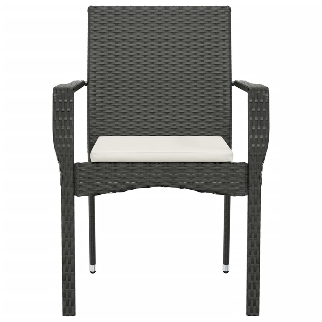 Sedie da Giardino con Cuscini 2 pz in Polyrattan Nere cod mxl 15426