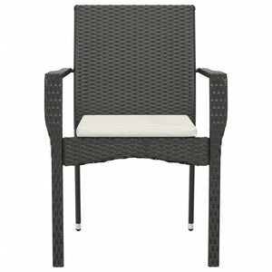 Sedie da Giardino con Cuscini 2 pz in Polyrattan Nere cod mxl 15426