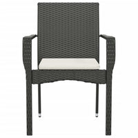 Sedie da Giardino con Cuscini 2 pz in Polyrattan Nere 319881