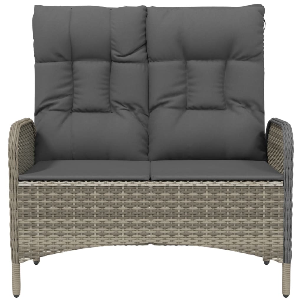 Panca Reclinabile da Giardino Cuscini 107 cm Polyrattan Grigia cod mxl 51915