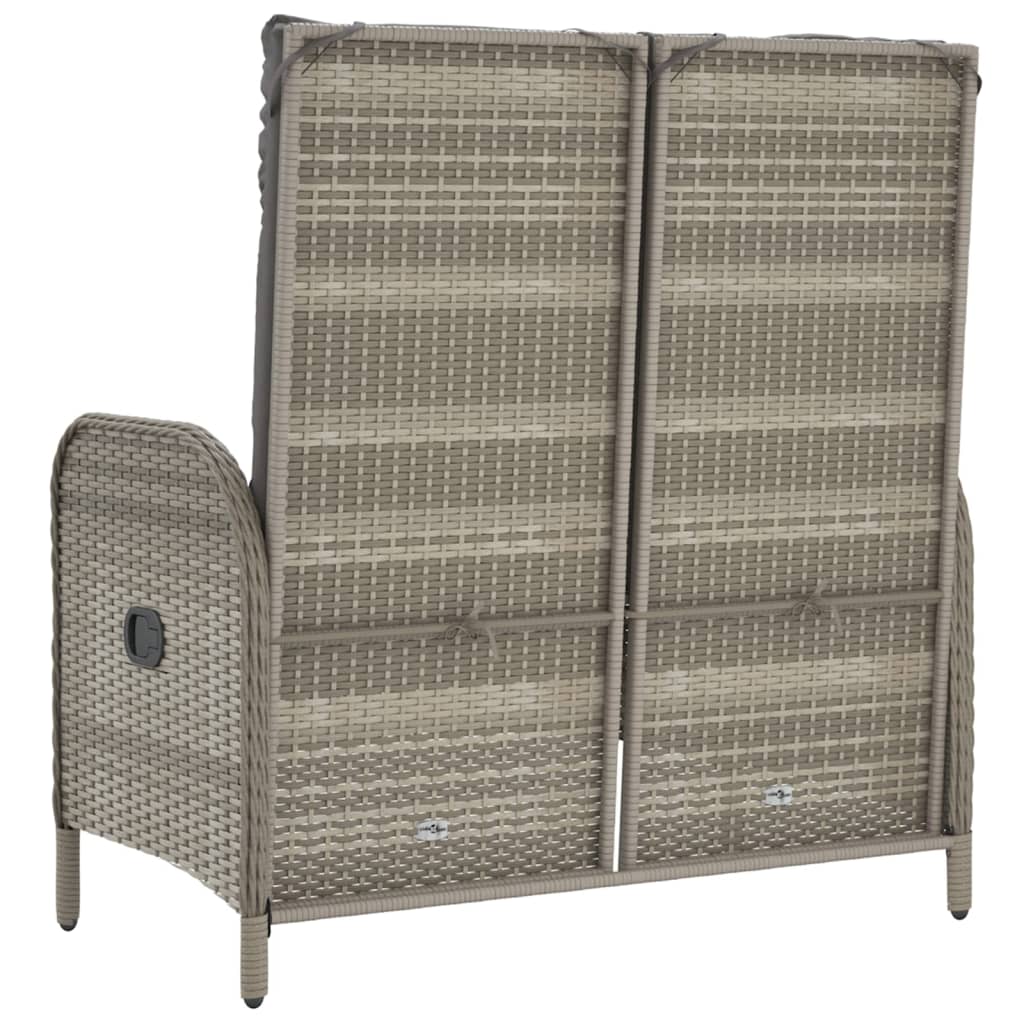 Panca da giardino mobili da giardino per esterni terrazza reclinabile con cuscini 107 cm polyrattan grigio 02_0011735