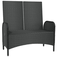 Panca da giardino mobile da giardino per esterni terrazza reclinabile con cuscini 107 x 62,5 x 109 cm polyrattan nero 02_0011736