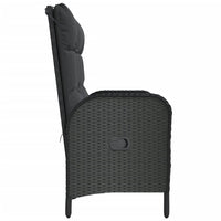 Panca da giardino mobile da giardino per esterni terrazza reclinabile con cuscini 107 x 62,5 x 109 cm polyrattan nero 02_0011736