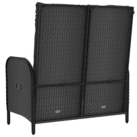 Panca Reclinabile da Giardino con Cuscini 107cm Polyrattan Nera 319894