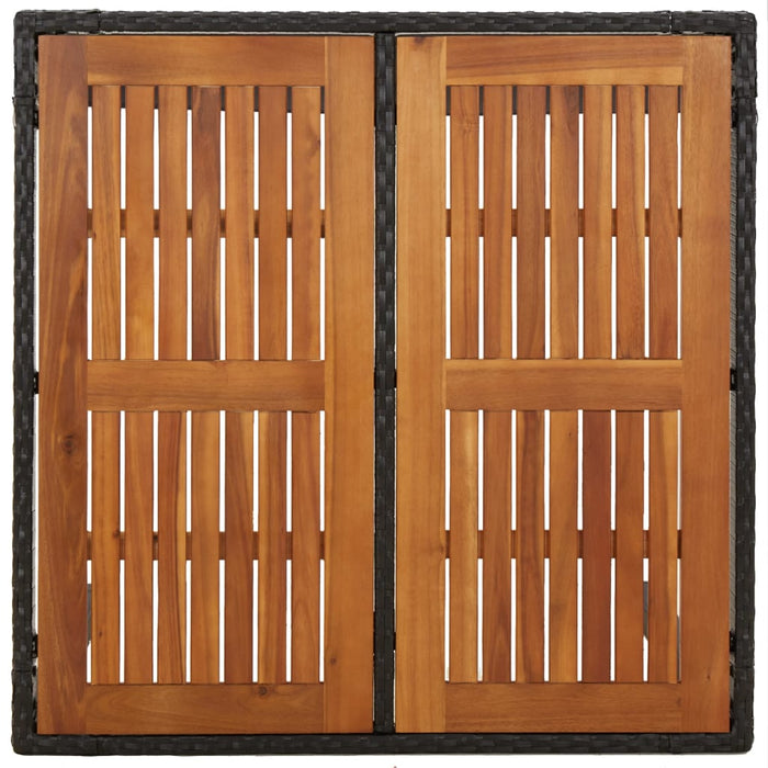 Tavolo da Giardino Piano in Legno Nero 90x90x75 cm Polyrattan cod mxl 34361