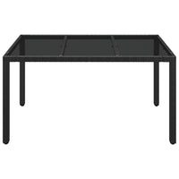Tavolo da Giardino Piano in Vetro Nero 150x90x75 cm Polyrattan cod mxl 34359