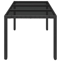 Tavolo da Giardino Piano in Vetro Nero 150x90x75 cm Polyrattan cod mxl 34359