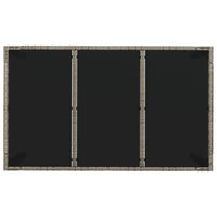 Tavolo da Giardino Piano in Vetro Grigio 150x90x75cm Polyrattan cod mxl 34362