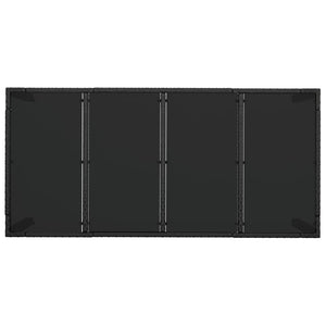 Tavolo da Giardino Piano in Vetro Nero 190x90x75 cm Polyrattan 319903