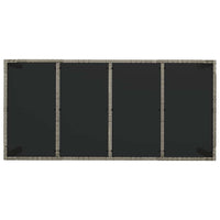 Tavolo da Giardino Piano in Vetro Grigio 190x90x75cm Polyrattan cod mxl 34367