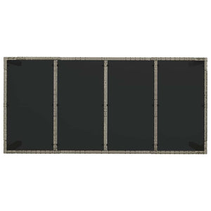 Tavolo da Giardino Piano in Vetro Grigio 190x90x75cm Polyrattan cod mxl 34367