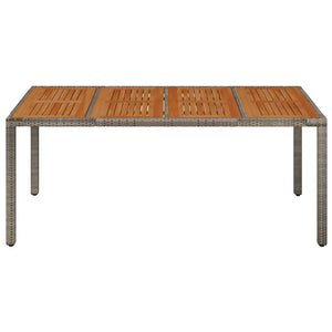 Tavolo da Giardino Piano in Legno Grigio 190x90x75cm Polyrattan 319906