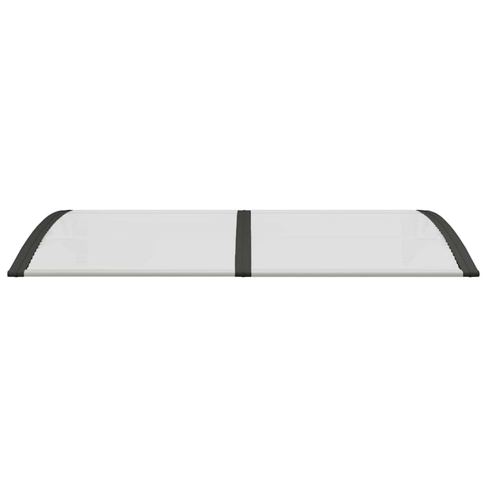 Tettoia per Porta Nero e Trasparente 150x75 cm in Policarbonato 153576