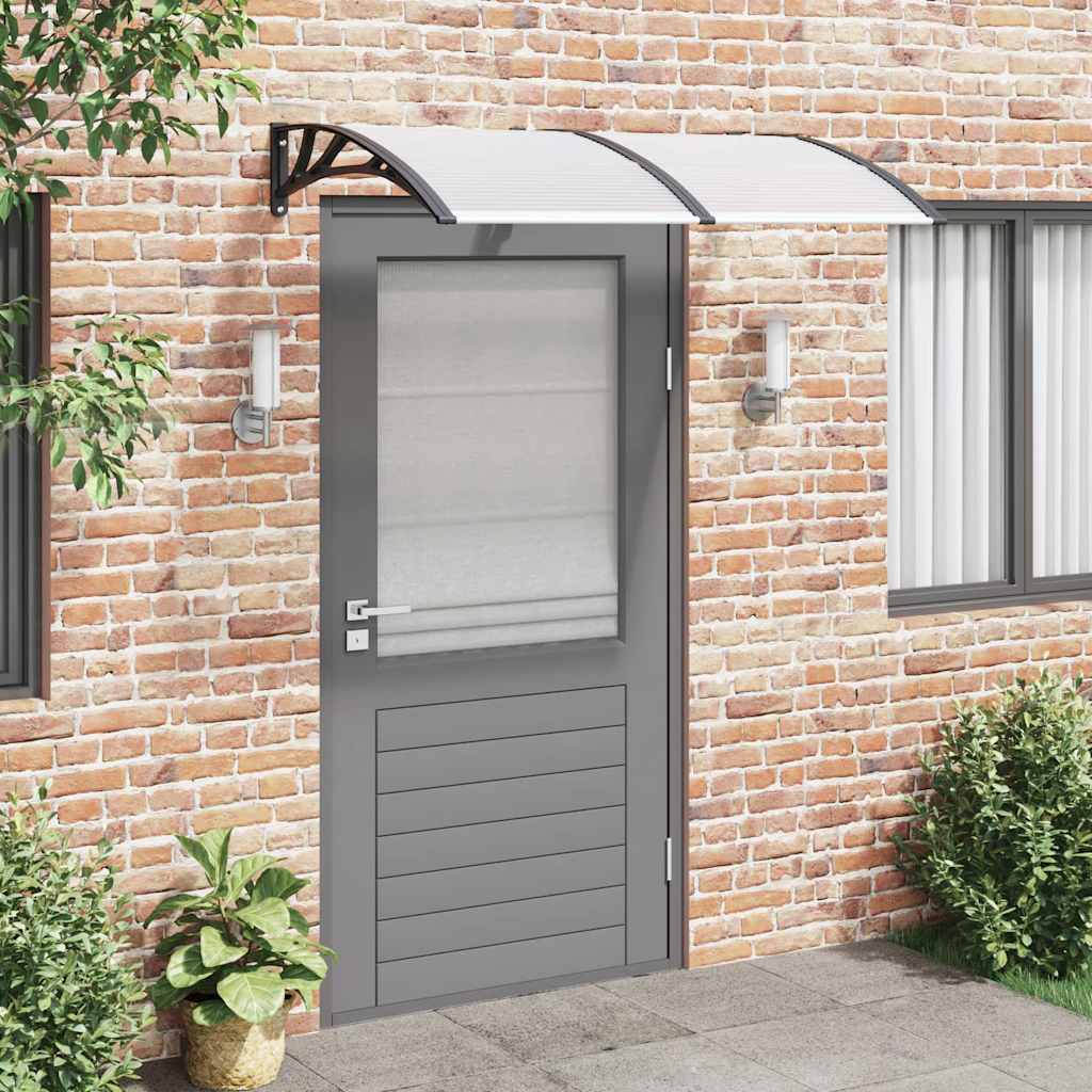 Tettoia per Porta Nero e Trasparente 150x75 cm in Policarbonatocod mxl 79746